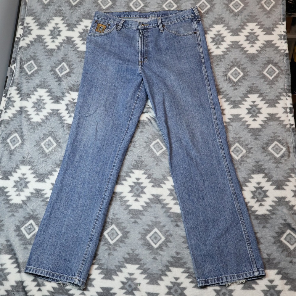 Cinch Green Label Mens Relaxed Fit Straight Leg Jeans 38x34 Medium Wash Denim